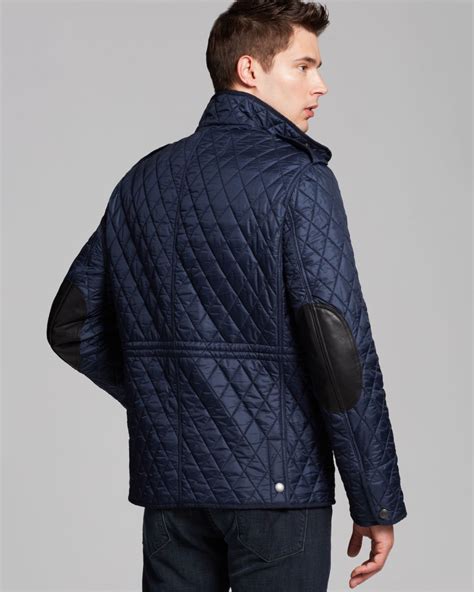 burberry brit men's blue mixed media sweater jacket|Burberry Brit quilted jacket.